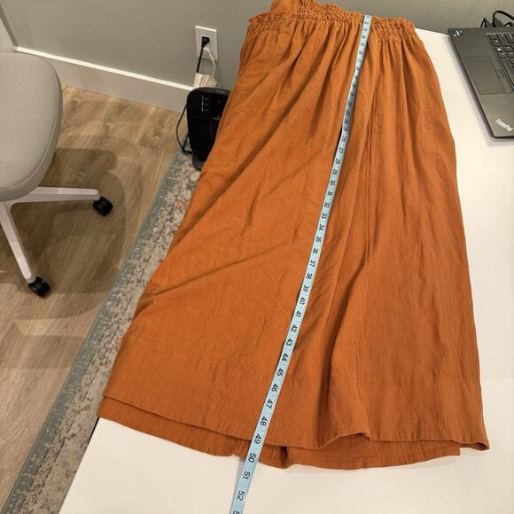 Free People Dress Size Small Delphine Midi Tank Smocked Cotton Billowy Sienna - Picture 12 of 15